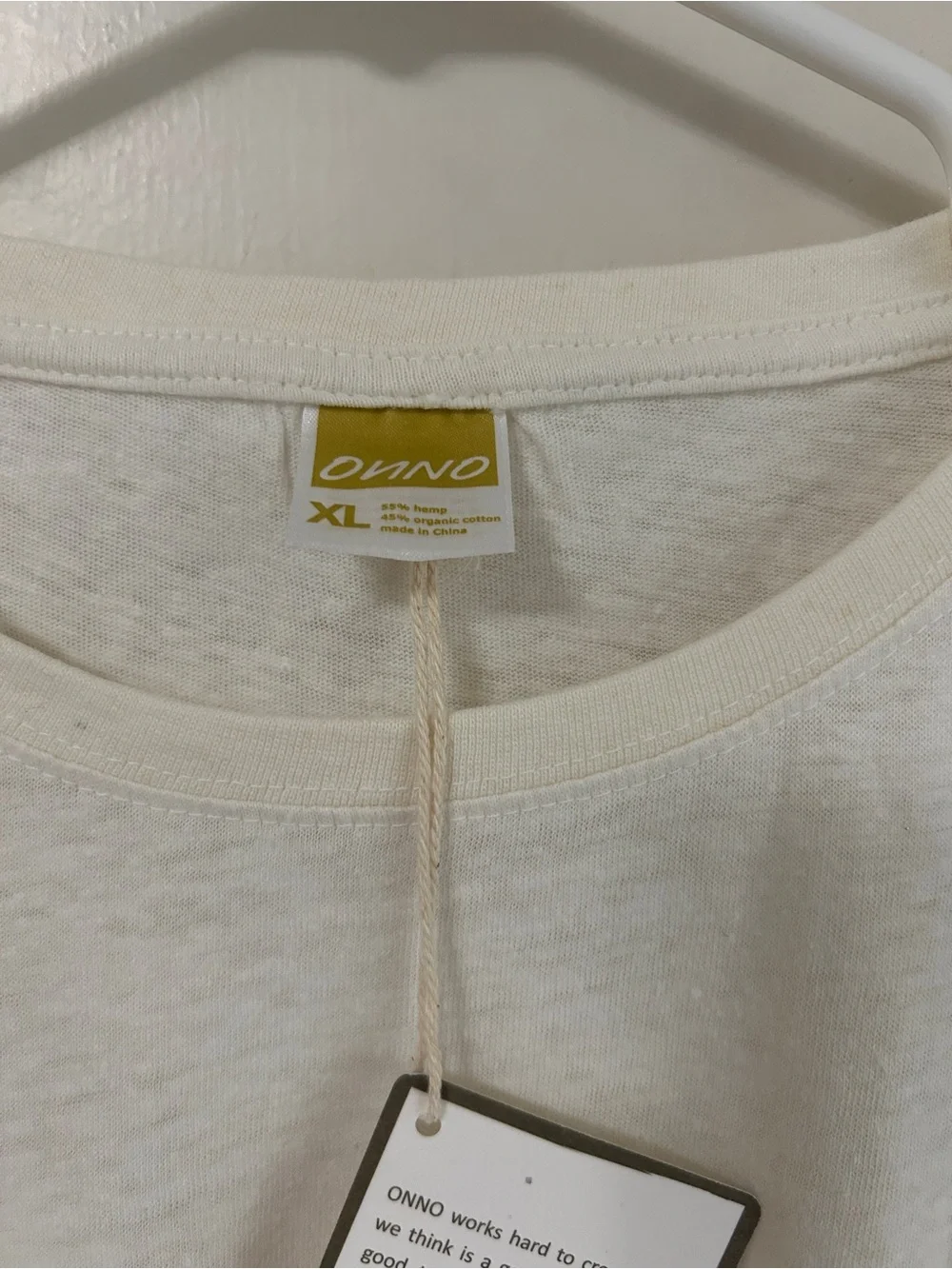 NWT!! Men’s ONNO Short Sleeve T-Shirt - Cream - Picture 3 of 3